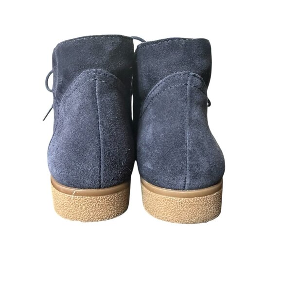 Franco Sarto Percy Women’s 8.5 Blue Suede Ankle Boots Chukkas Lace Up Booties - Picture 4 of 7